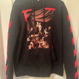 Off-White Caravaggio Black and Red Graphic Sweater